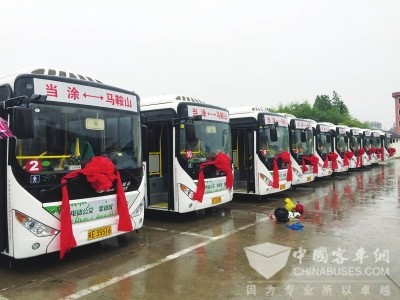 16臺新能源公交車投入安徽當(dāng)馬班線運營