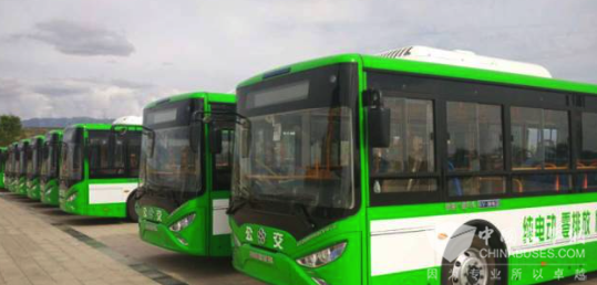 15輛銀隆新能源純電動公交車交付內蒙古自治區阿拉善盟使用