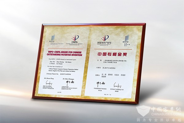 格力鈦新能源 鈦酸鋰電池 外觀設計金獎 知識產權