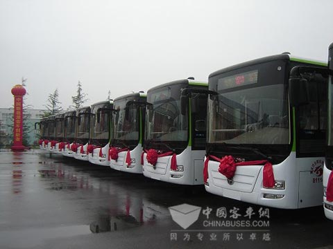 氣勢磅礴的恒通新能源車隊